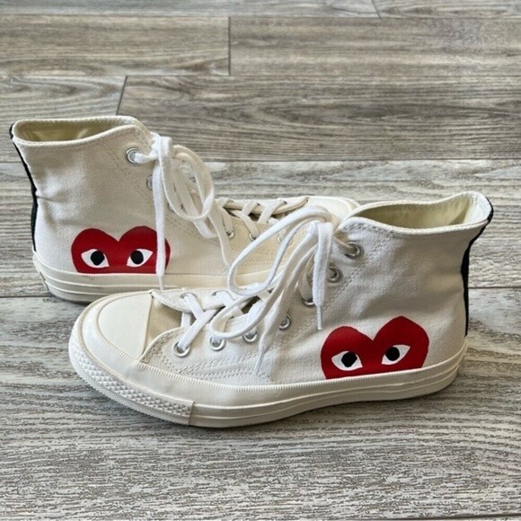 Converse X Comme Des Garcons Play All Star Chuck Hi Top Unisex Women 8 Men 6 - Picture 6 of 15